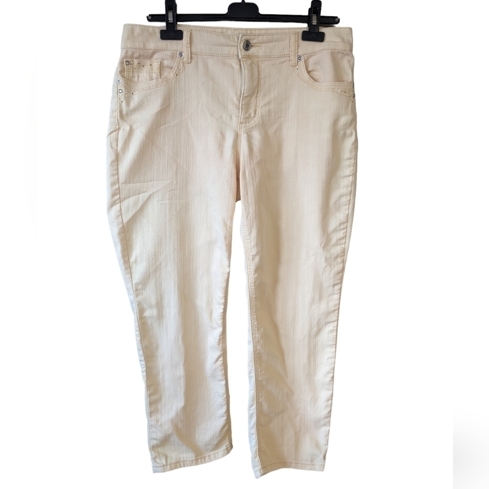 Chico's So Slimming yellow ankle pants. Size and material tags removed .